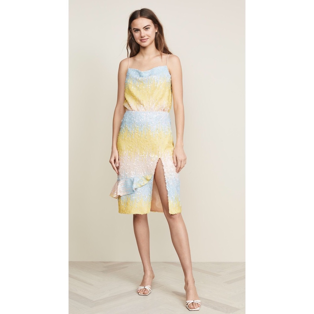 NEW ENDLESS ROSE COLORBLOCK SEQUINED SKIRT